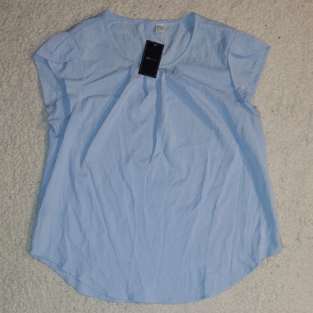 NWT Milumia Size XL Light Sky Blue Blouse Flowy